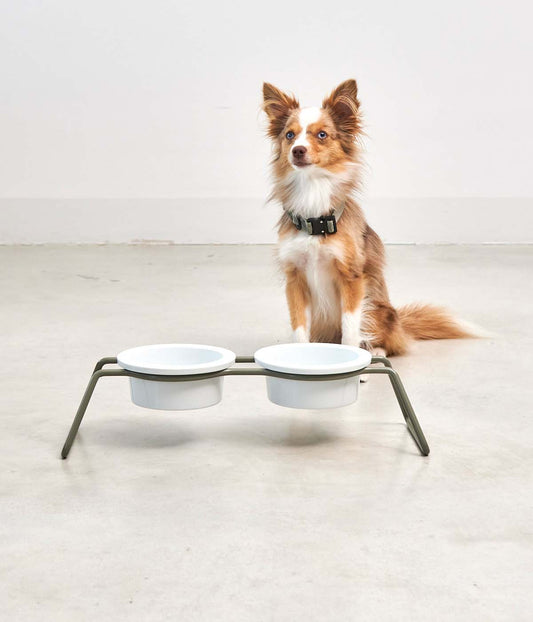 MiaCara Cena Dog Feeder With Porcelain Bowls