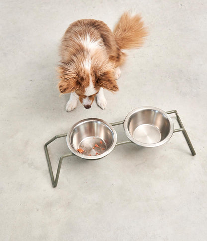 MiaCara Cena Dog Feeder With Stainless Steel Bowls