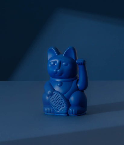 Winkekatze Lucky Cat Mini Dark Blue