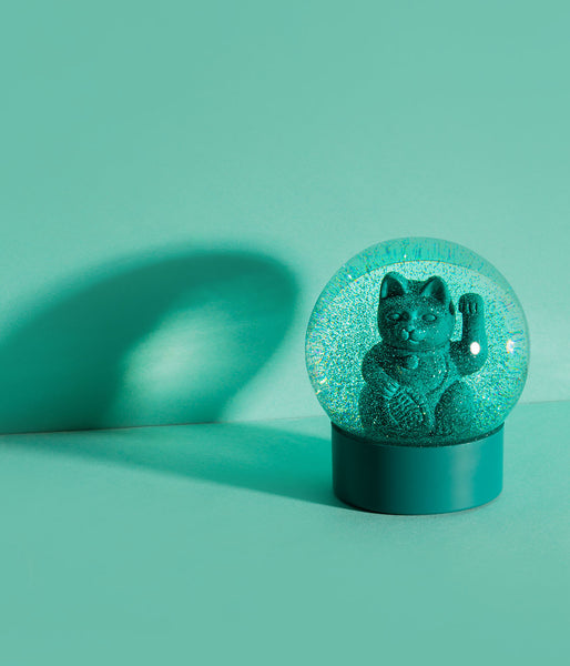 Capture the Magic of Lucky Cats with our Glitter Snow Globe Green – Dynasty
