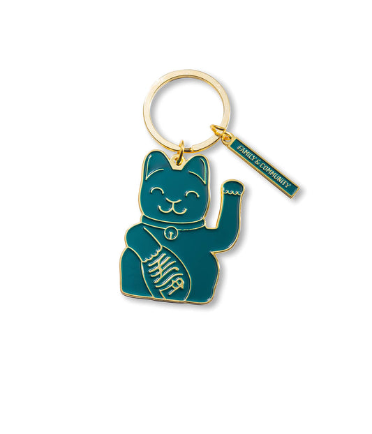 Porte-clés Lucky Cat Vert