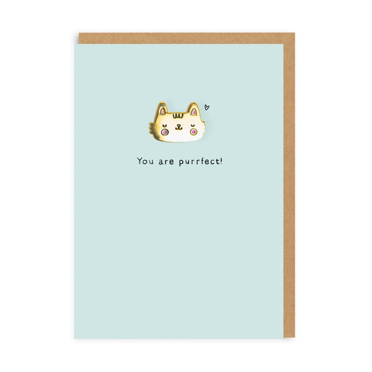 Cat Pin & Greeting Card 1600