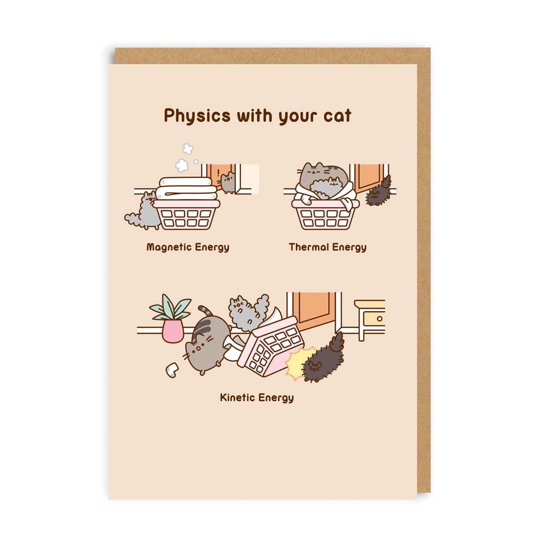 Physics With Your Cat Pusheen Grußkarte