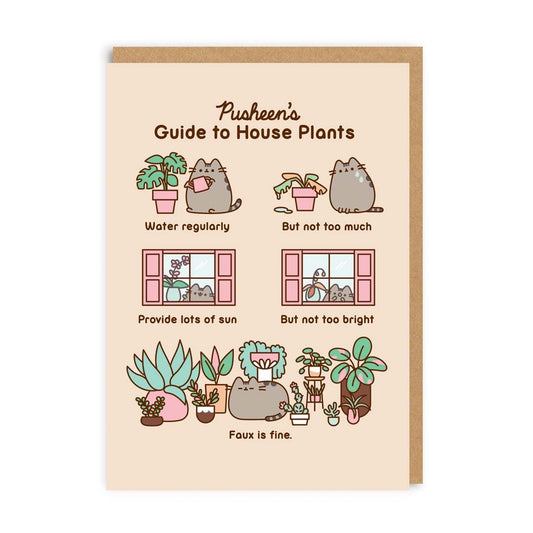Pusheen’s Guide To House Plants Greeting Card 1080