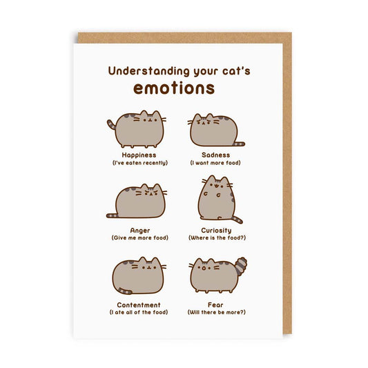 Understanding Your Cat’s Emotions Pusheen Greeting Card 1080