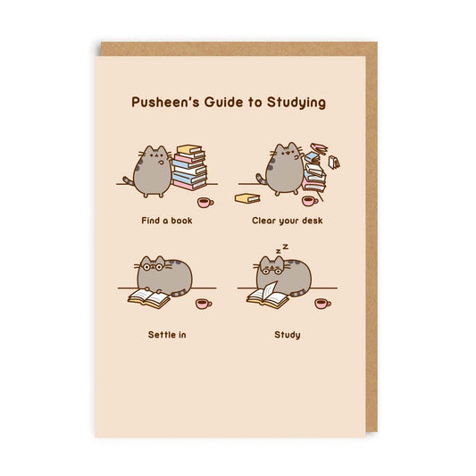 Pusheen’s Guide To Studying Greeting Card 1080