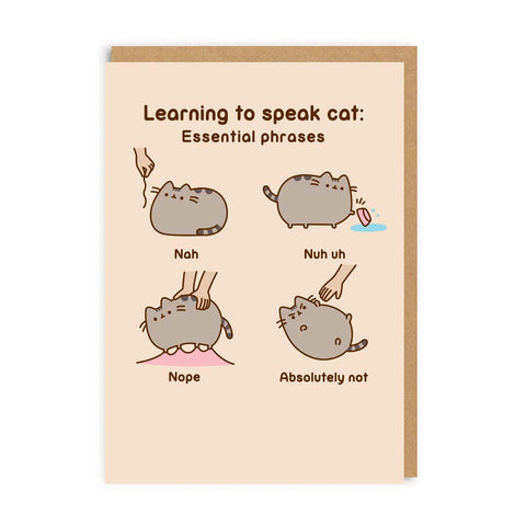 Learning To Speak Cat: Essential Phrases Pusheen Greeting Card
