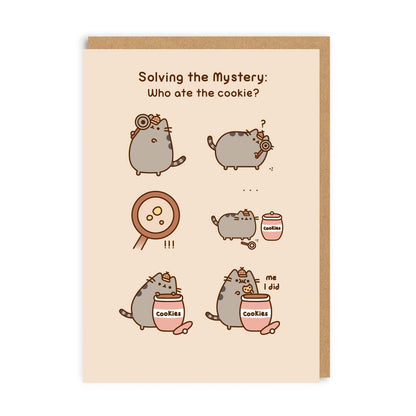 Solving The Mystery: Who Ate The Cookie? Pusheen Greeting Card