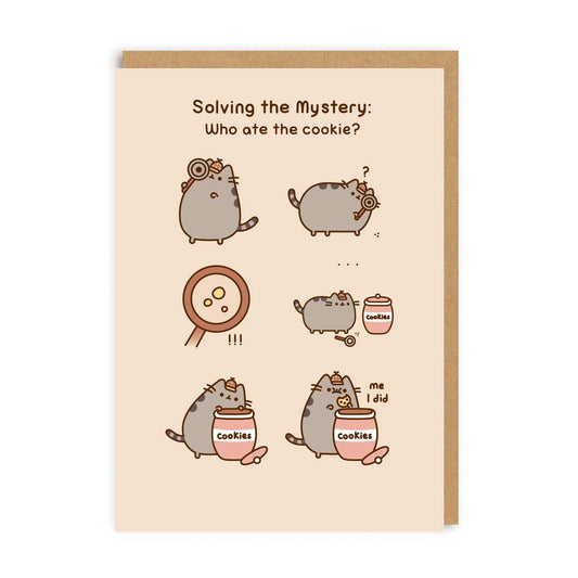 Solving The Mystery: Who Ate The Cookie? Pusheen Greeting Card