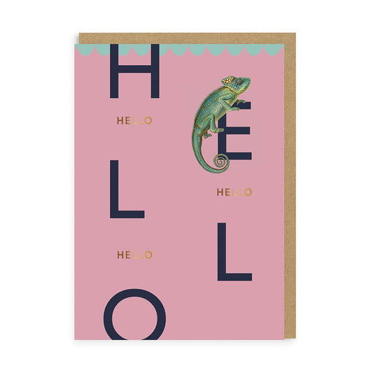 Hello Chameleon Grußkarte