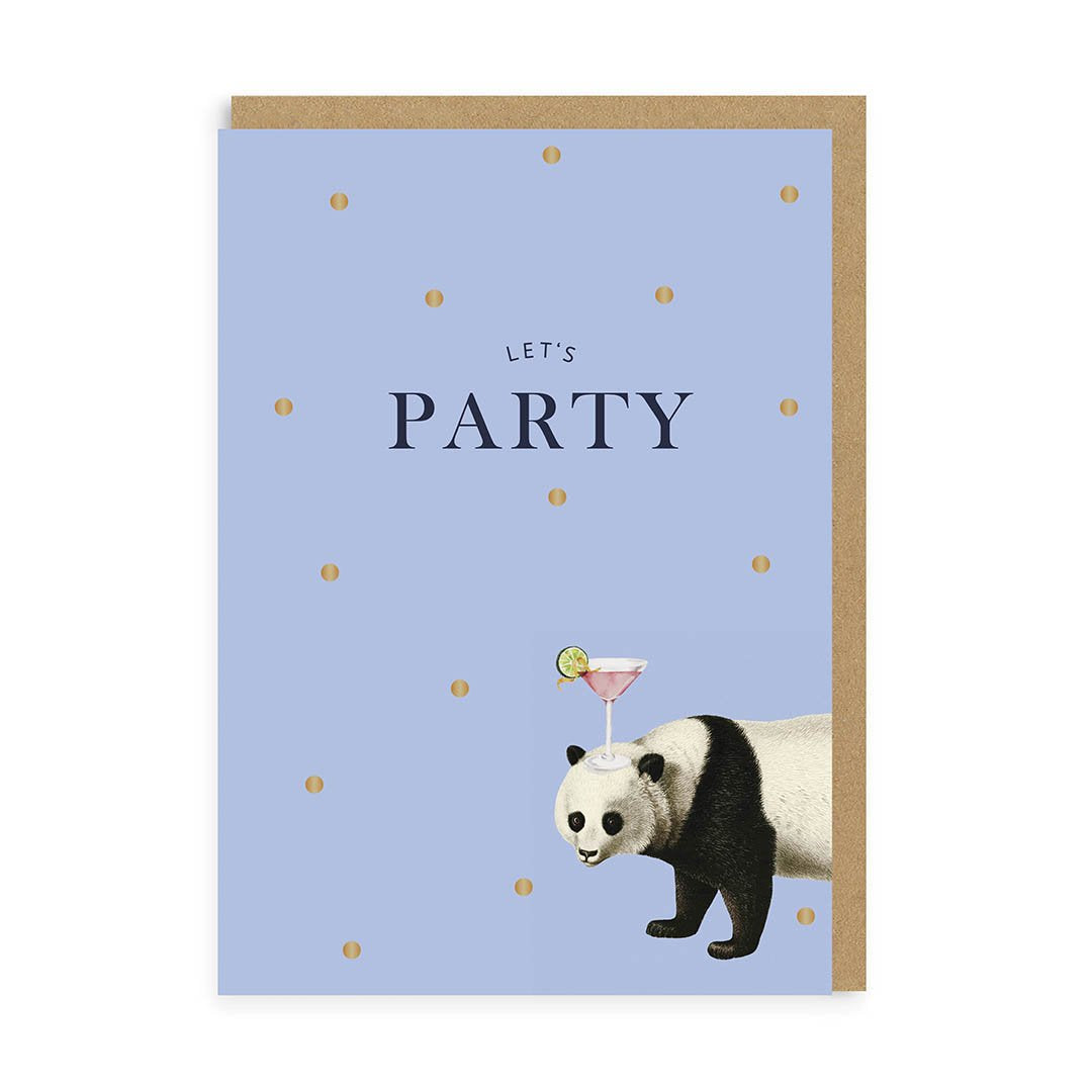 Let's Party Panda Grußkarte