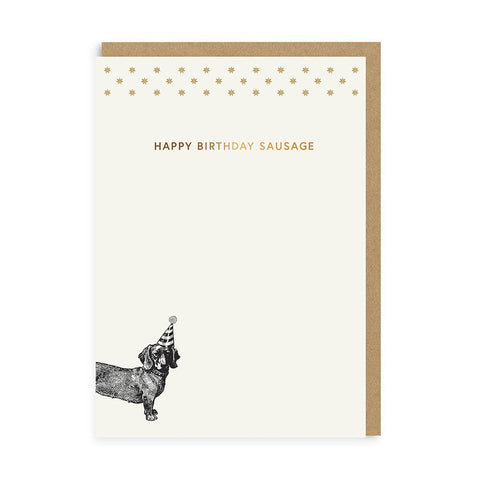 Mono Happy Birthday Sausage Greeting Card