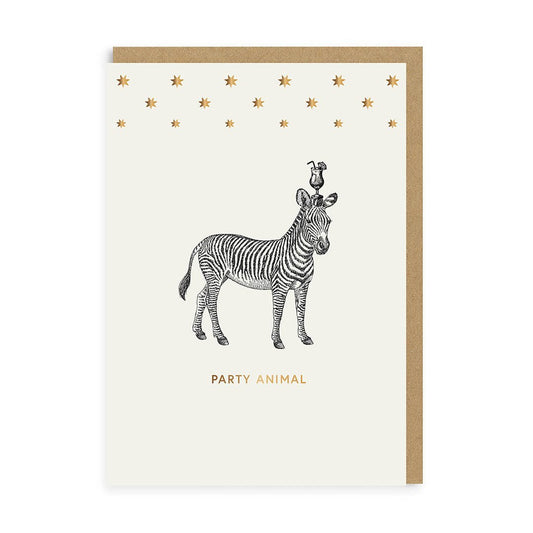 Mono Party Animal Zebra Grußkarte