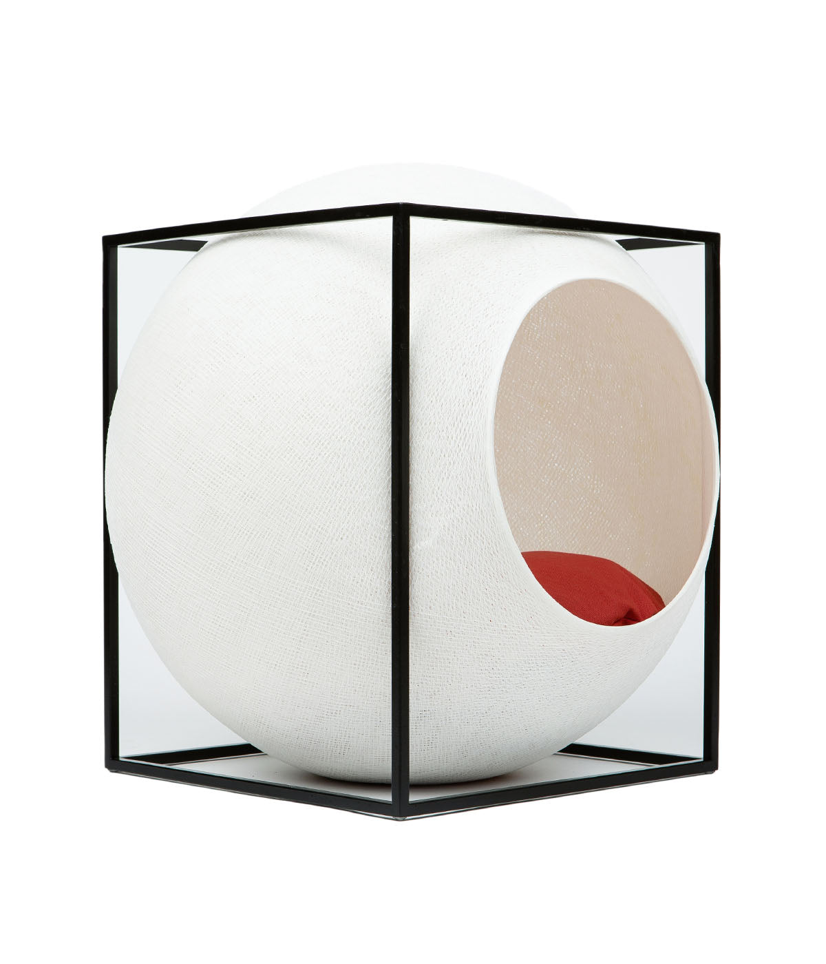 The Cube Cat Cave Ivory/Black