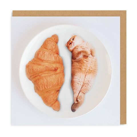 Cat Croissant Grußkarte